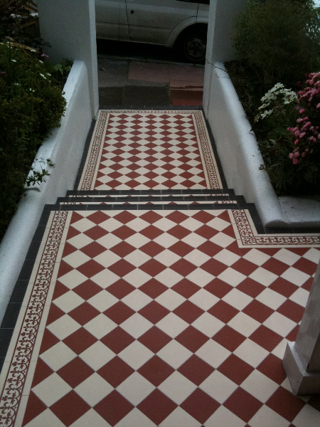 Victorian tiled path restoration and installation in London