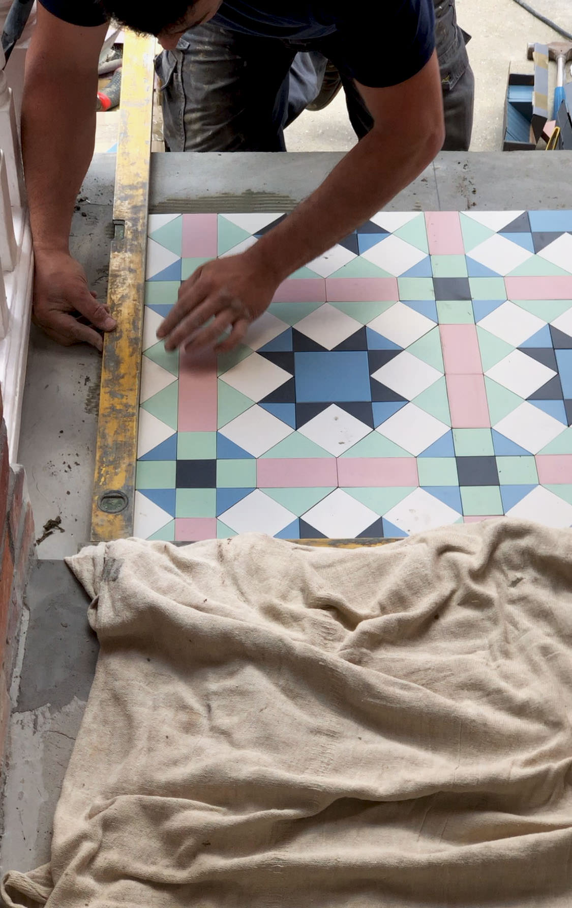 Restored Victorian path and porch tiling in London